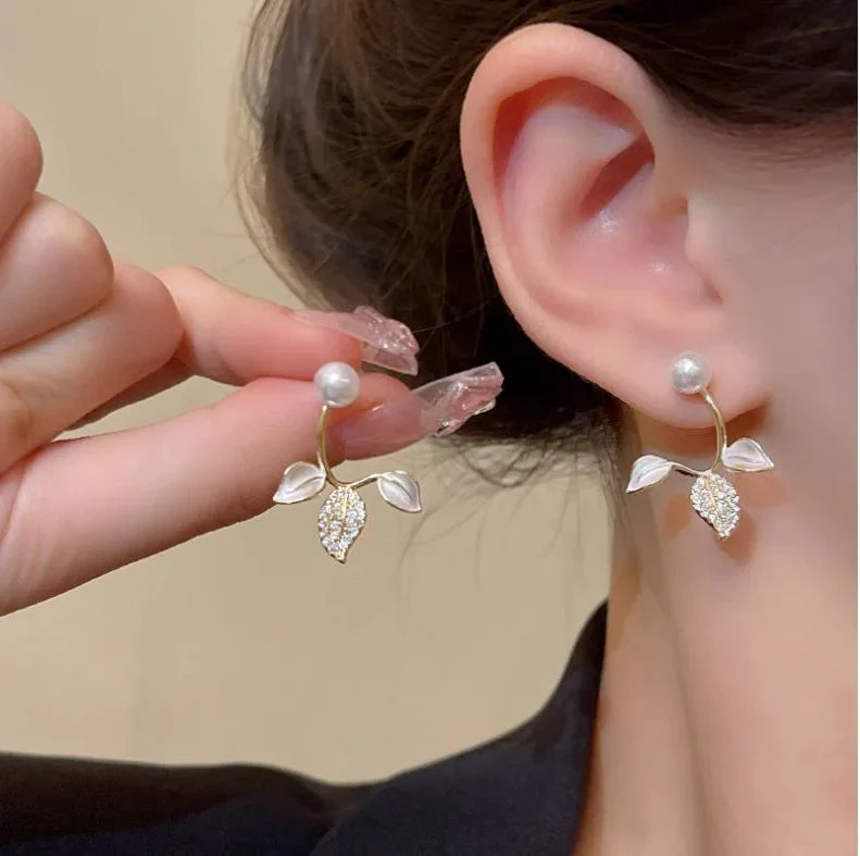 Abstract Leaf Earrings - Image 2
