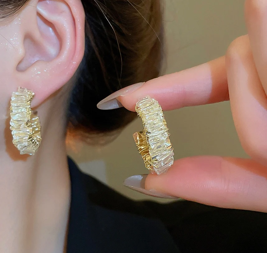 Afterparty Chunky Rhinestone Hoops - Image 2
