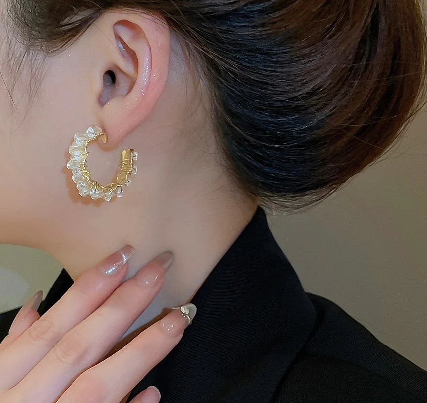 Afterparty Chunky Rhinestone Hoops - Image 3