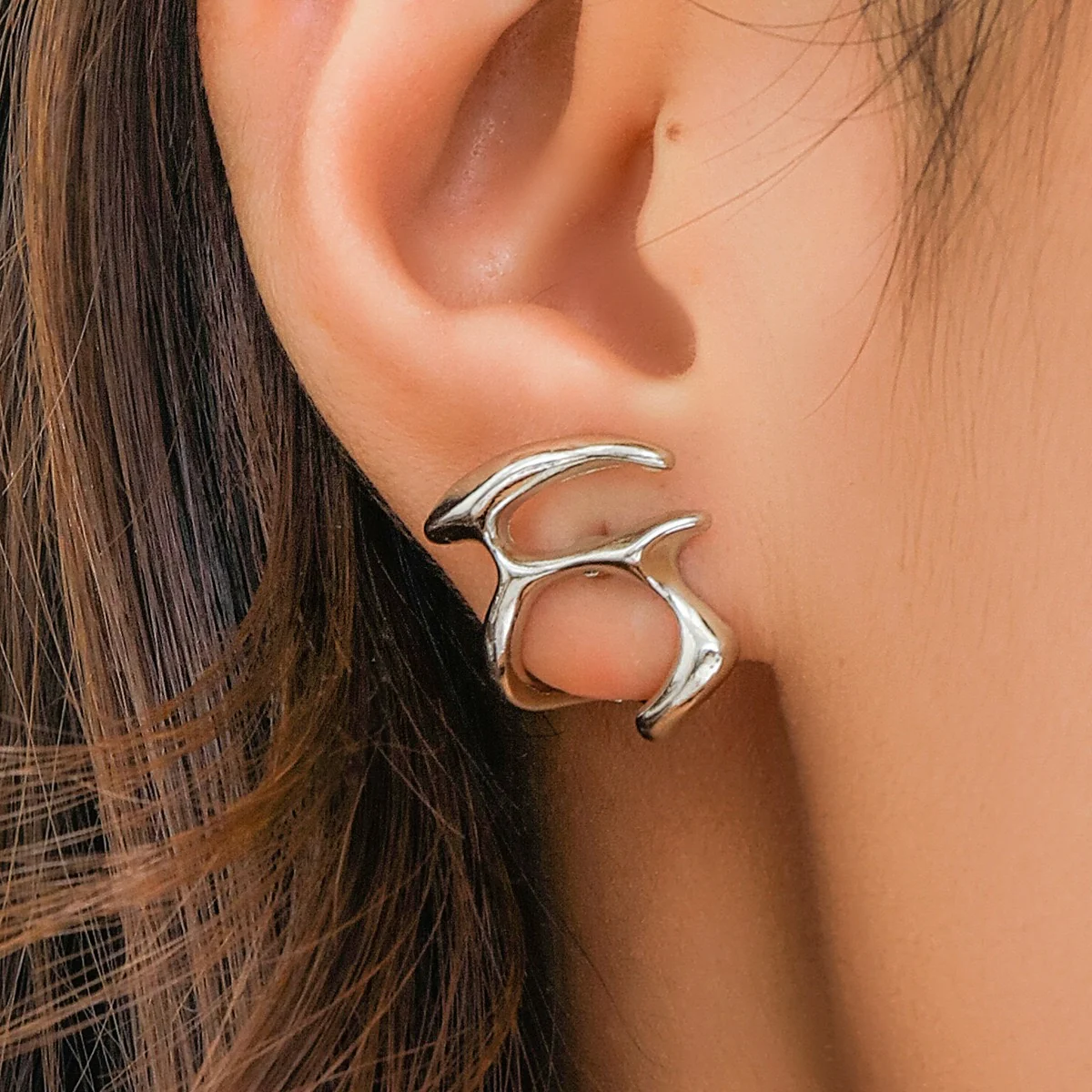 All Abstract Silver Earrings - Image 2