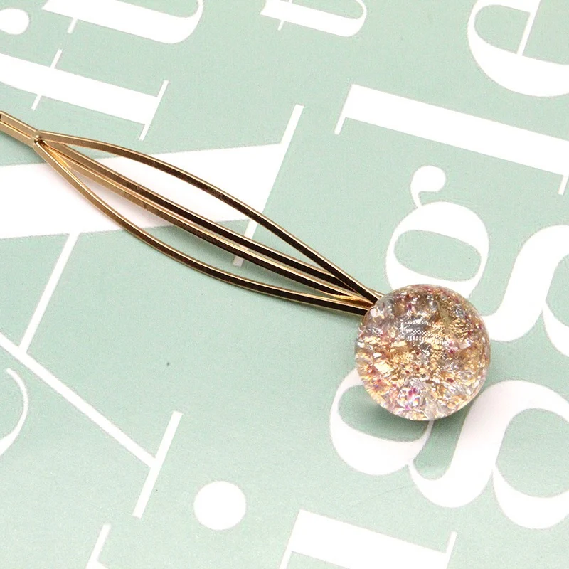 Amber Dew Gold Hair Pin - Image 2