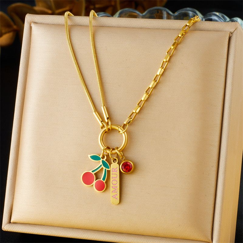 Amour Cherry Charm Necklace - Image 4