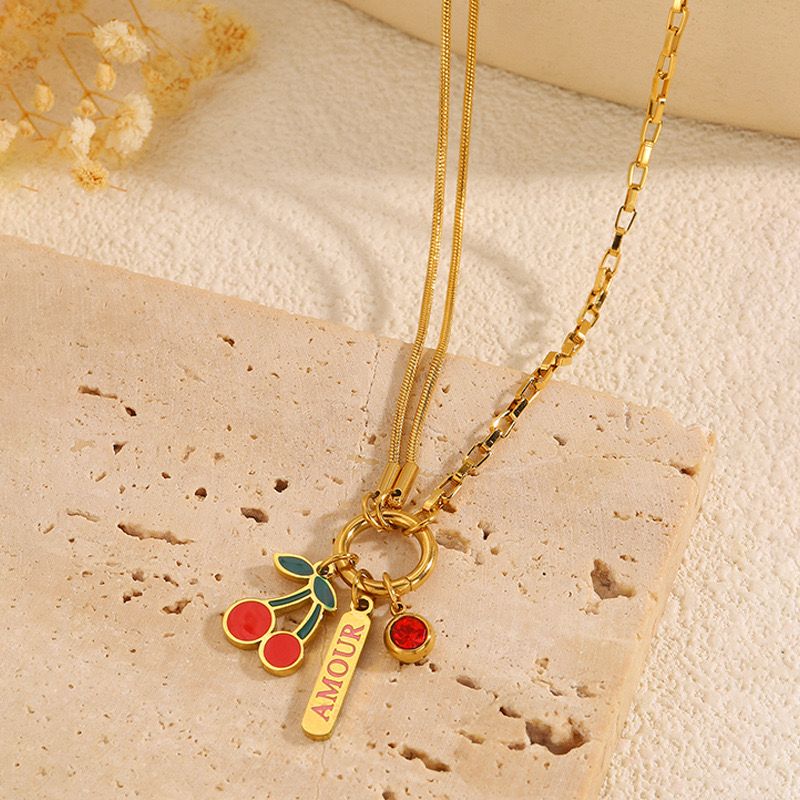Amour Cherry Charm Necklace - Image 5