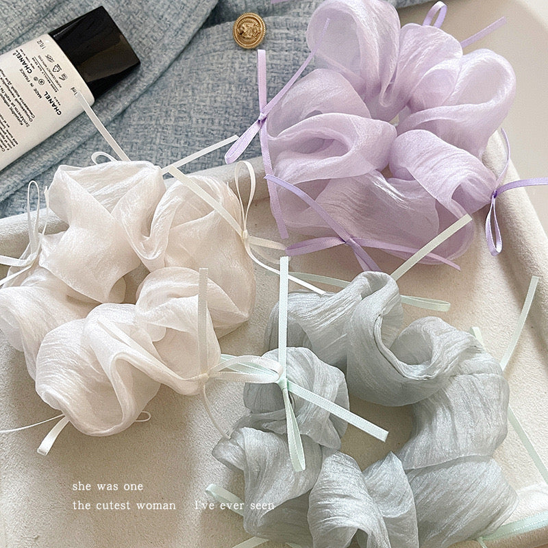 Bow Fluffy Scrunchie