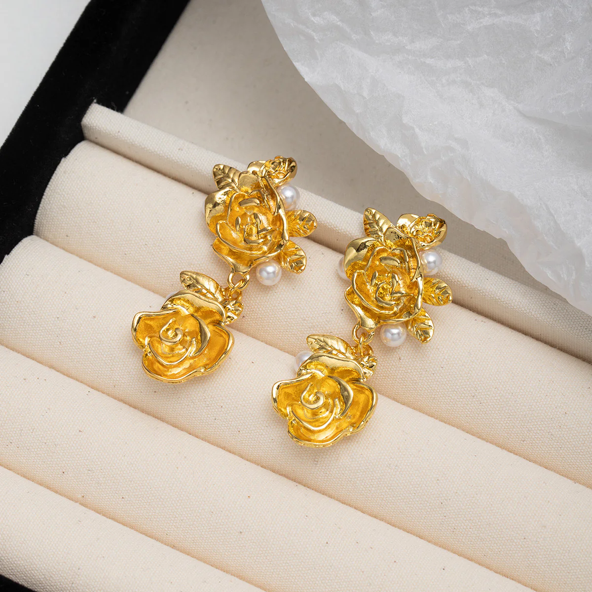 Aphrodite Vintage Rose Earrings - Image 3