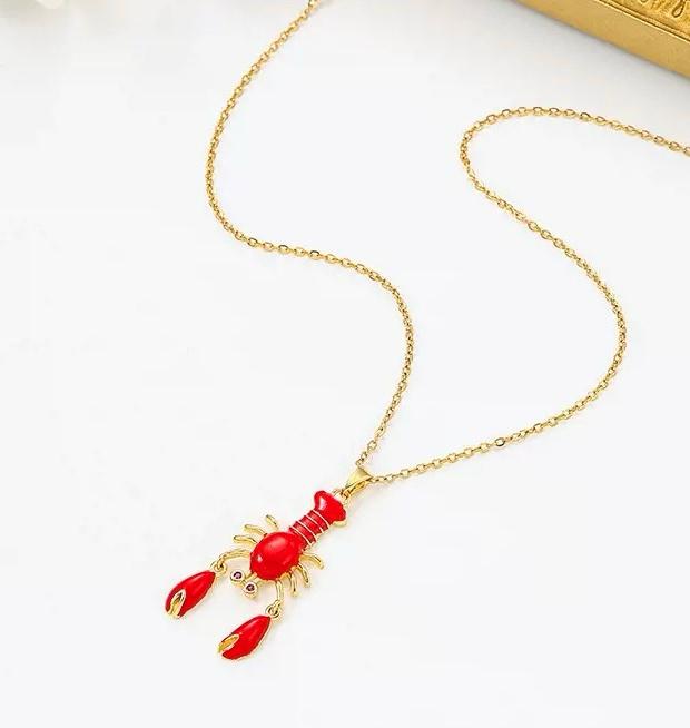 Aquatic Harmony Handmade Lobster Necklace - Image 3