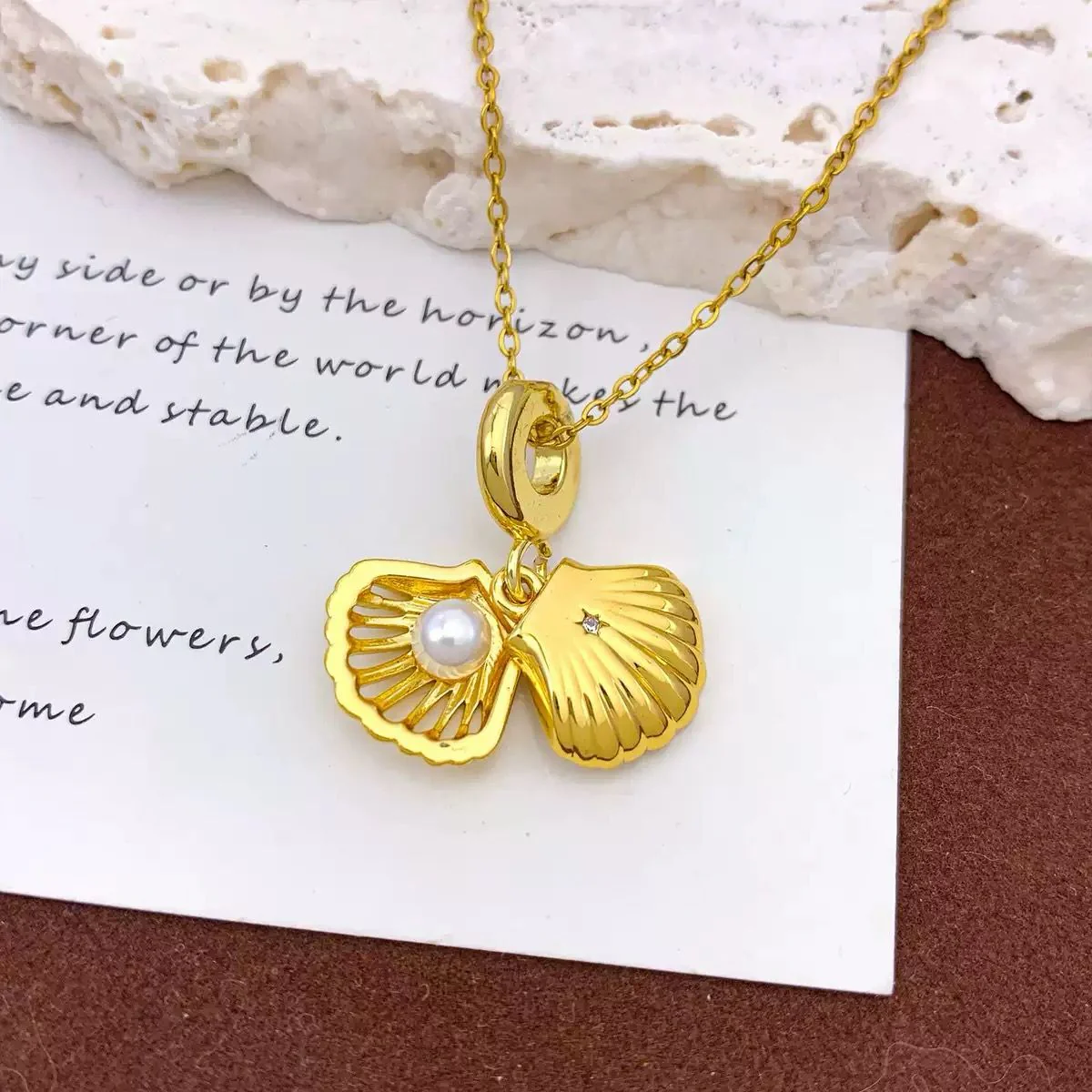 Ariel Girly Pearl Locket Necklace