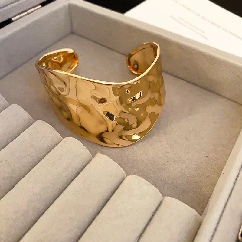 Asymmetrical Hammered Handcuff - Image 3