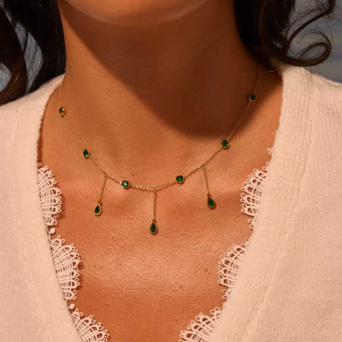 Aurelia Green Girly Necklace - Image 2