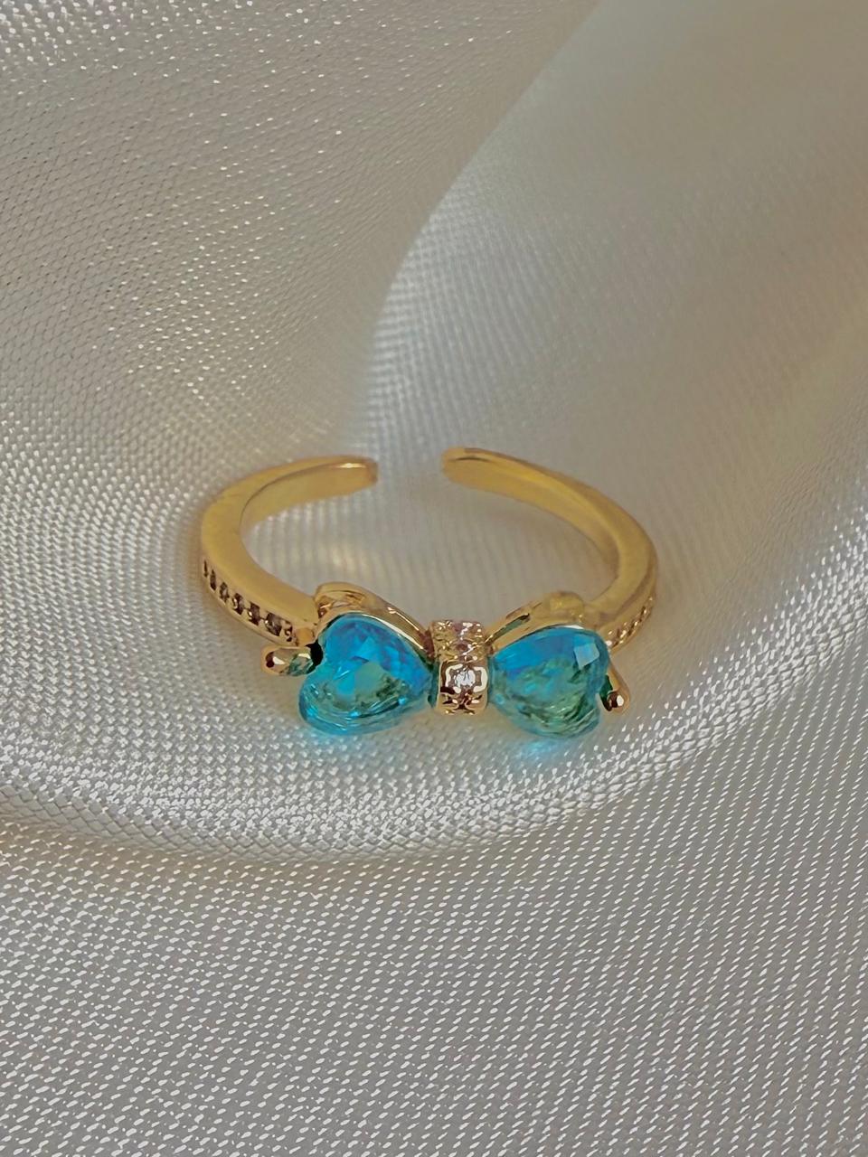 Aurora Blue Bow Ring - Image 2