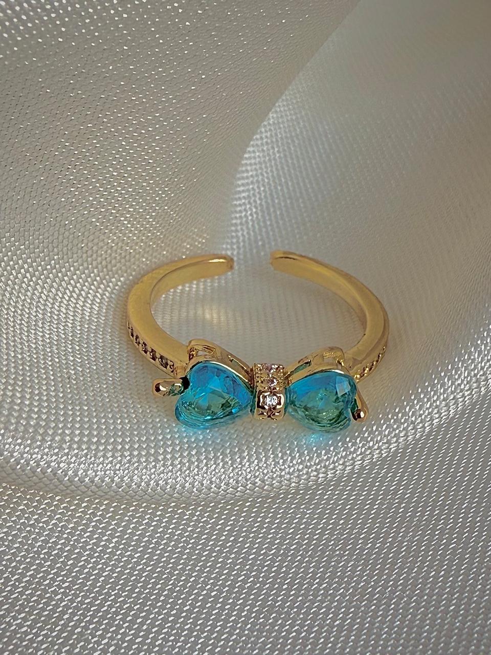 Aurora Blue Bow Ring - Image 3