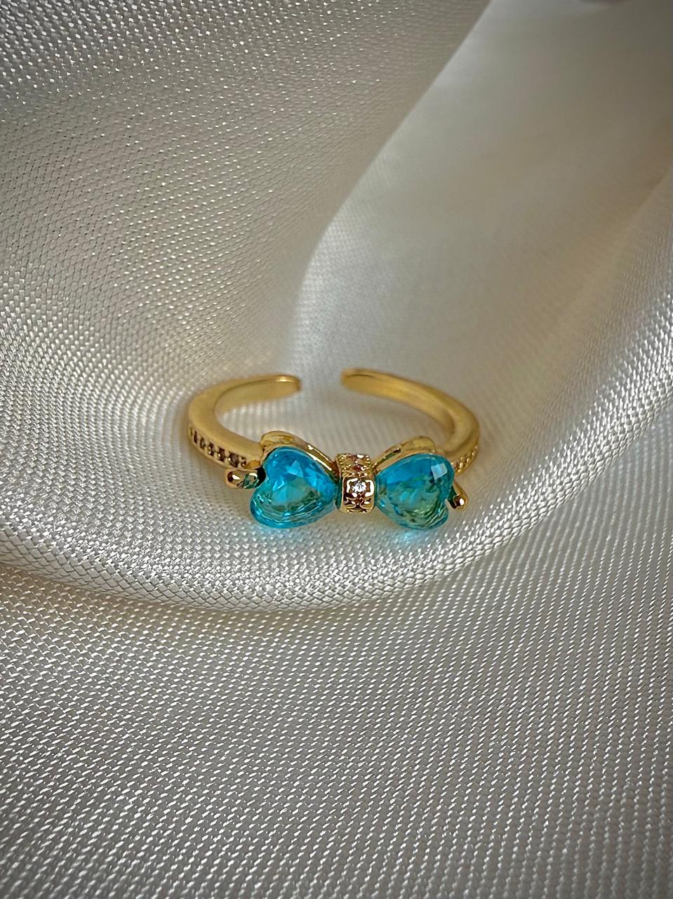 Aurora Blue Bow Ring - Image 4