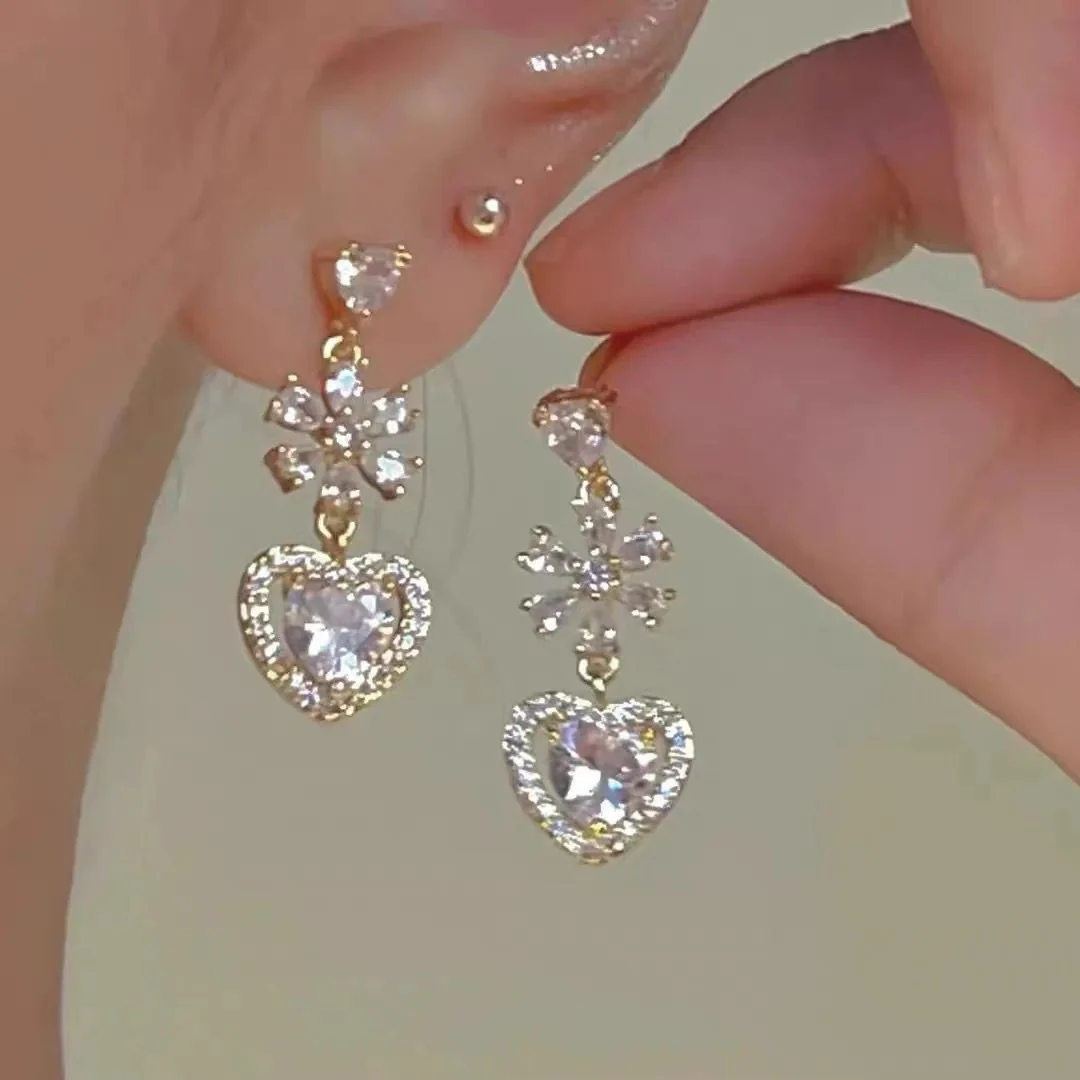 Aurora Floral Heart Earrings - Image 3