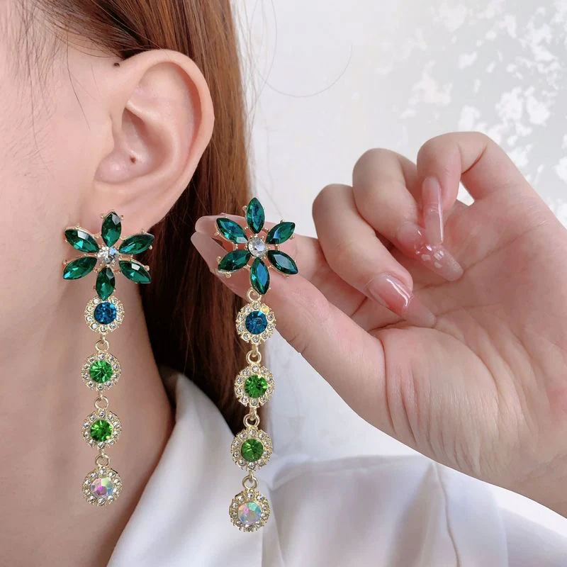 Aurora’s Emerald Cascade Earrings - Image 2