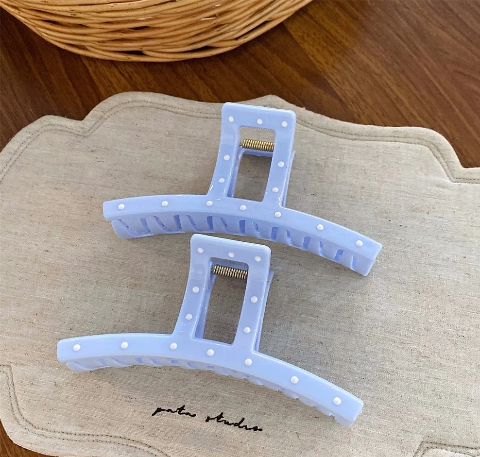 Baby-Blue Polka Claw Clip - Image 2