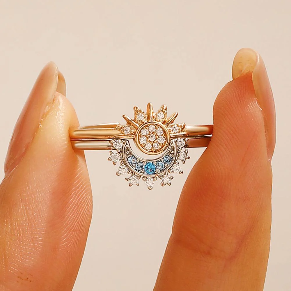 Bestie Sun Moon Matching Rings
