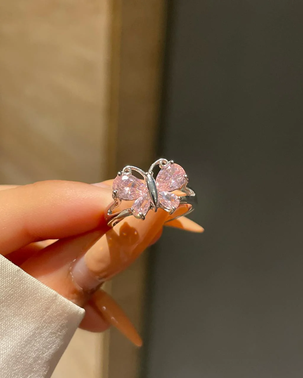 Big Butterfly Ring- pink - Image 3