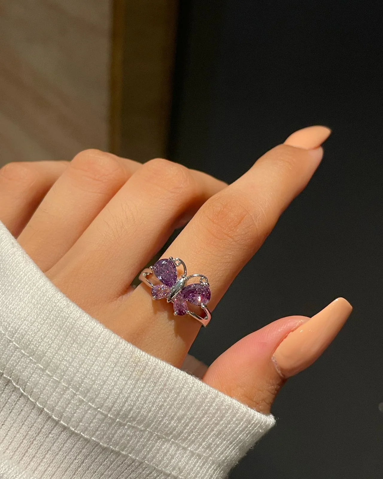 Big Butterfly Ring- purple - Image 2