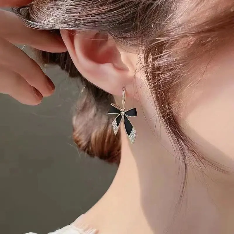 Black Bow earrings - Image 2