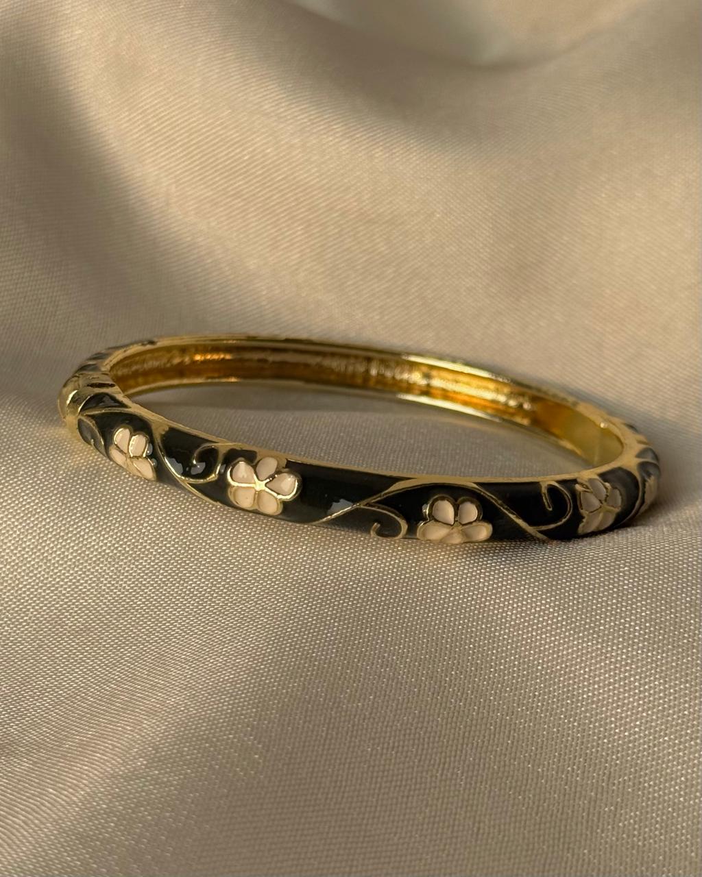 Charm Floral Enamel Bangle - Image 2
