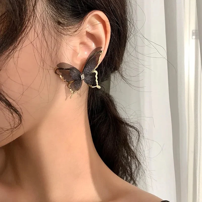 Black Fairy Butterfly Earrings - Image 2