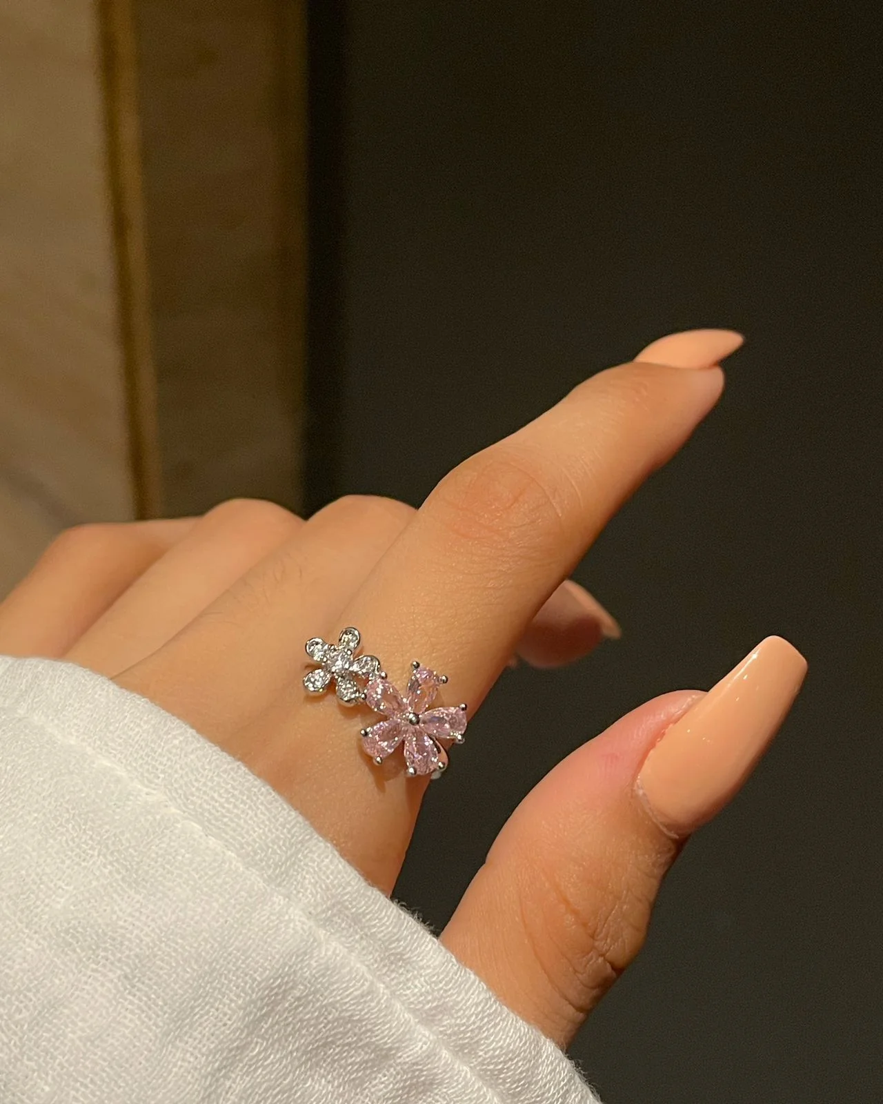 Bloom Flower Ring- pink - Image 2