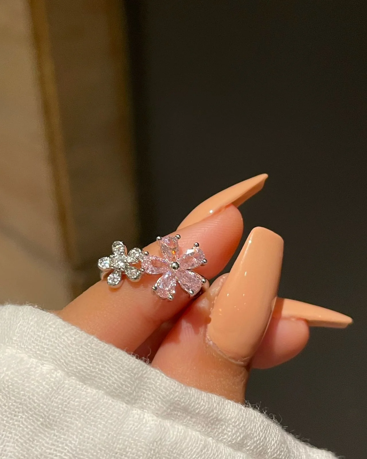 Bloom Flower Ring- pink - Image 3