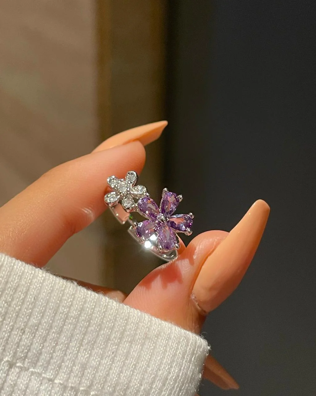 Bloom Flower Ring- purple - Image 2