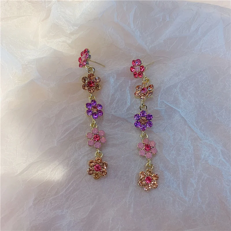 Blossom Cascade Multicolour Earrings - Image 4