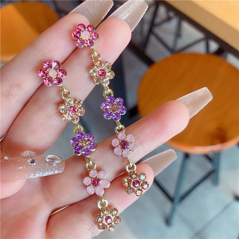 Blossom Cascade Multicolour Earrings - Image 5
