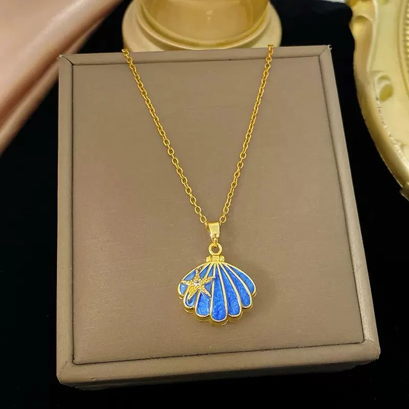 Blue Marina Locket Necklace - Image 2