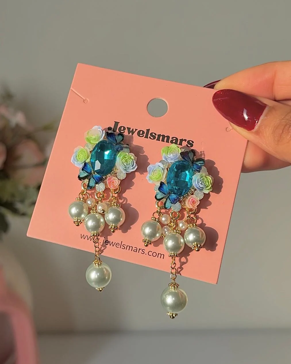 Bluebell Whisper Dreamy Pearl Earrings - Image 3