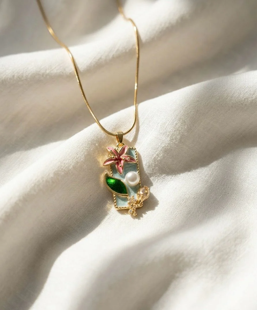 Blushing Lily Vintage Necklace
