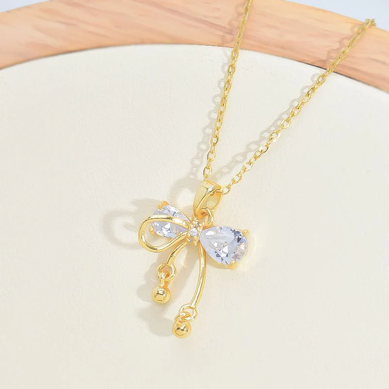 Bow Droplets Necklace - Image 2