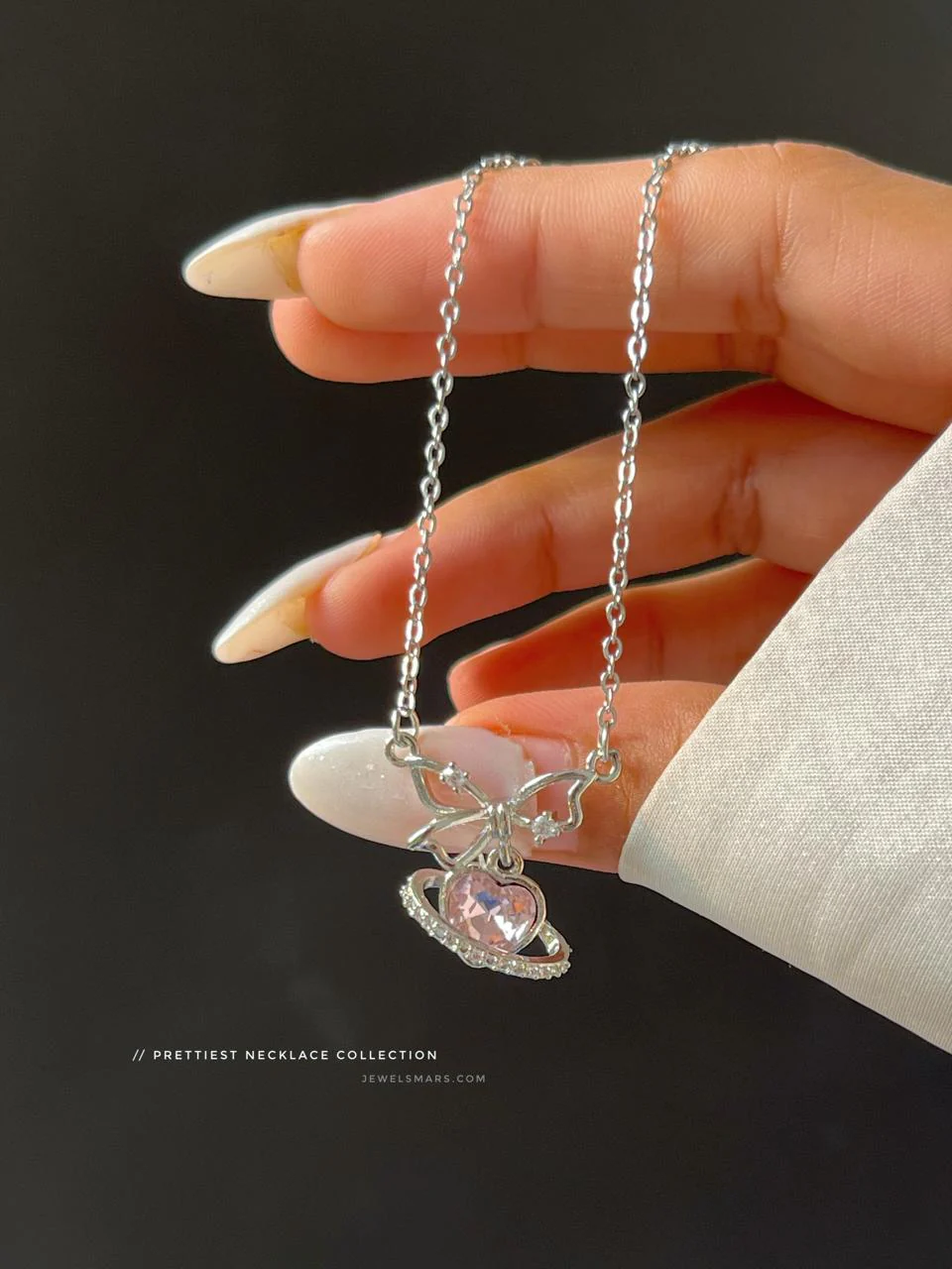 Bow Girlie Necklace- pink - Image 5