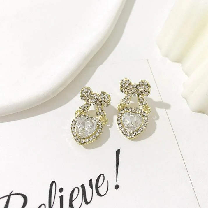 Bow Heart Earrings