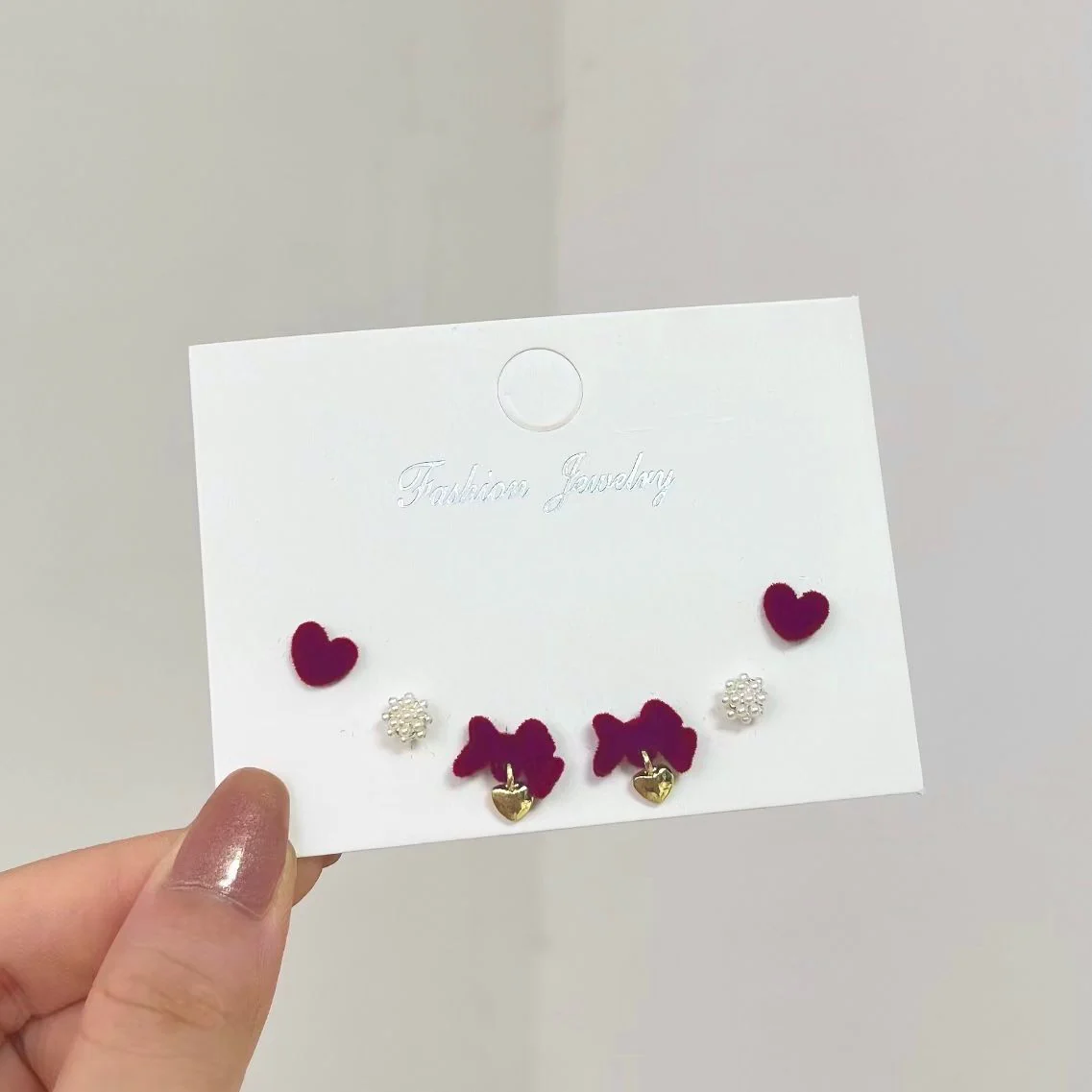 Bow Heart Earrings Combo - Image 3