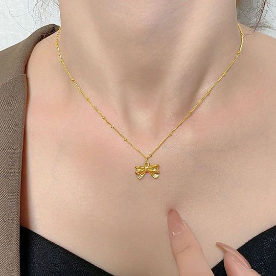 Bow knot Necklace (stainless steel) - Image 2