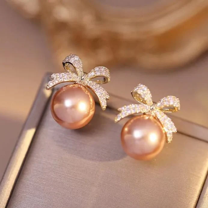 bow royal pearl earrings - Image 5