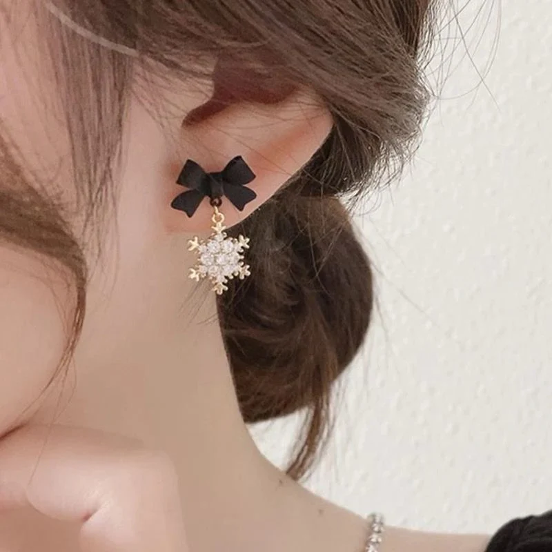 Bow Snowflake Earrings - Image 2