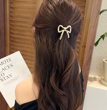 Bow Statement Metal Hair Tie - Image 2