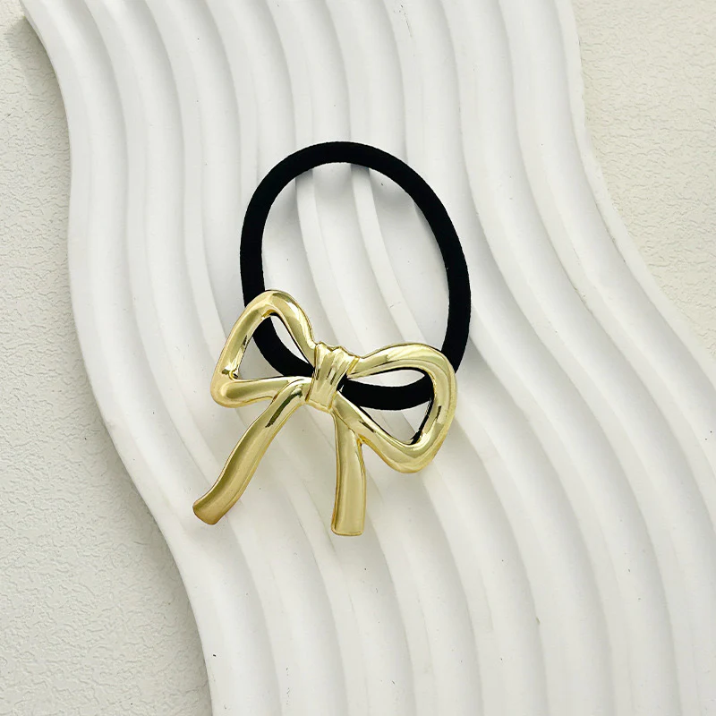 Bow Statement Metal Hair Tie - Image 4