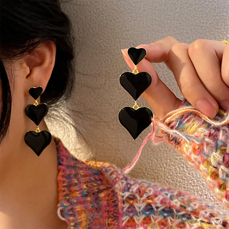 Black Love Earrings - Image 3