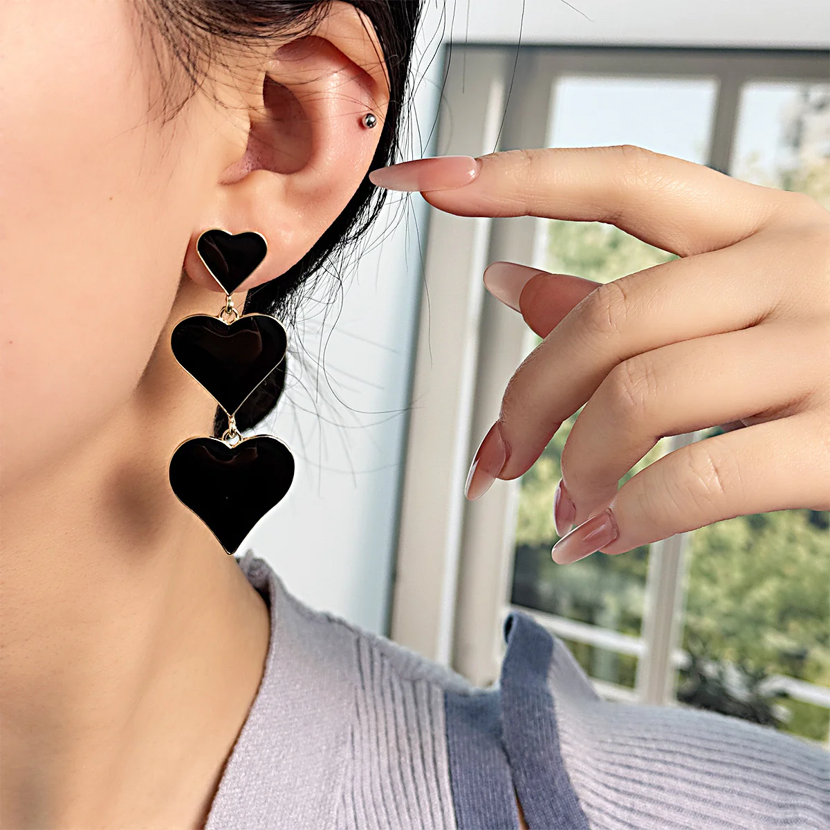 Black Love Earrings - Image 7