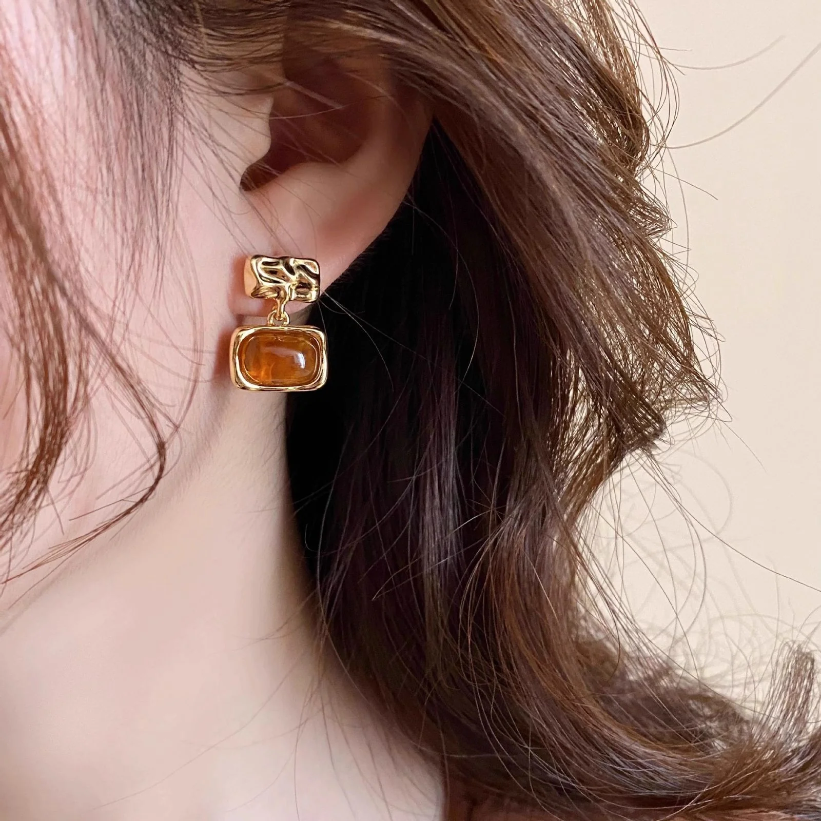 Brown Statement Earrings - Image 2