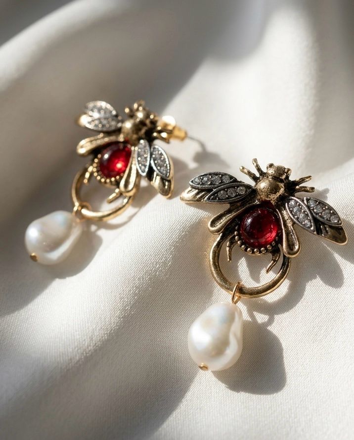 Beetal Pearl Earrings - Image 2
