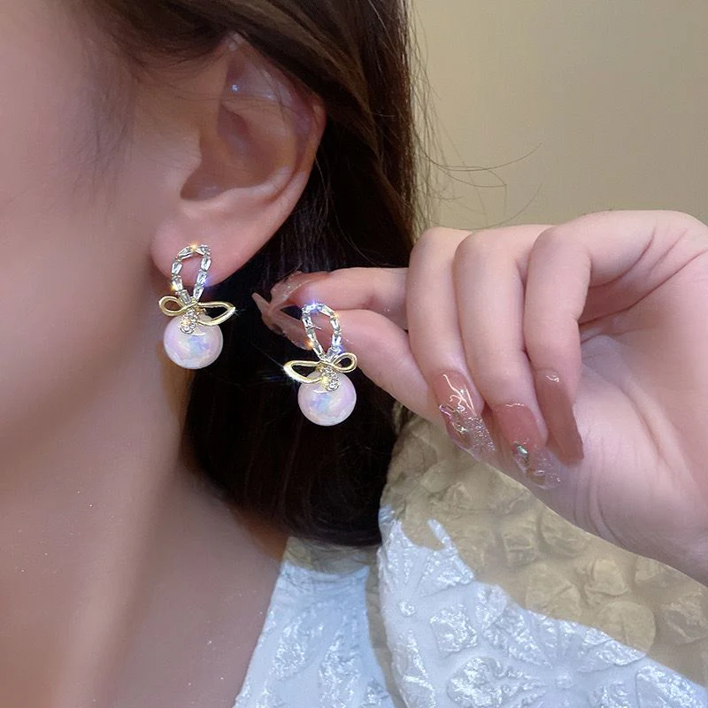 Butterfly Pearl Earrings - Image 2