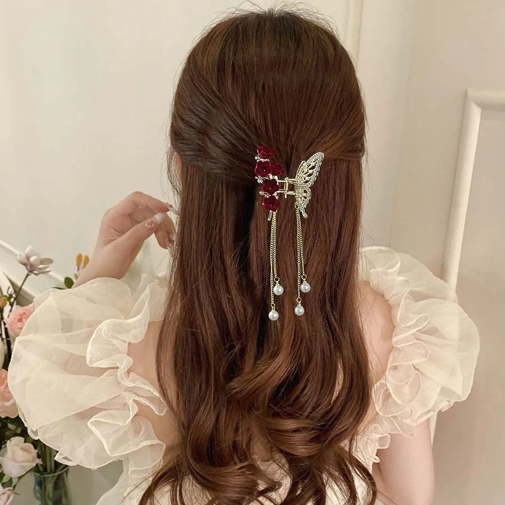 Butterfly Roses Party Hair Claw - Image 3