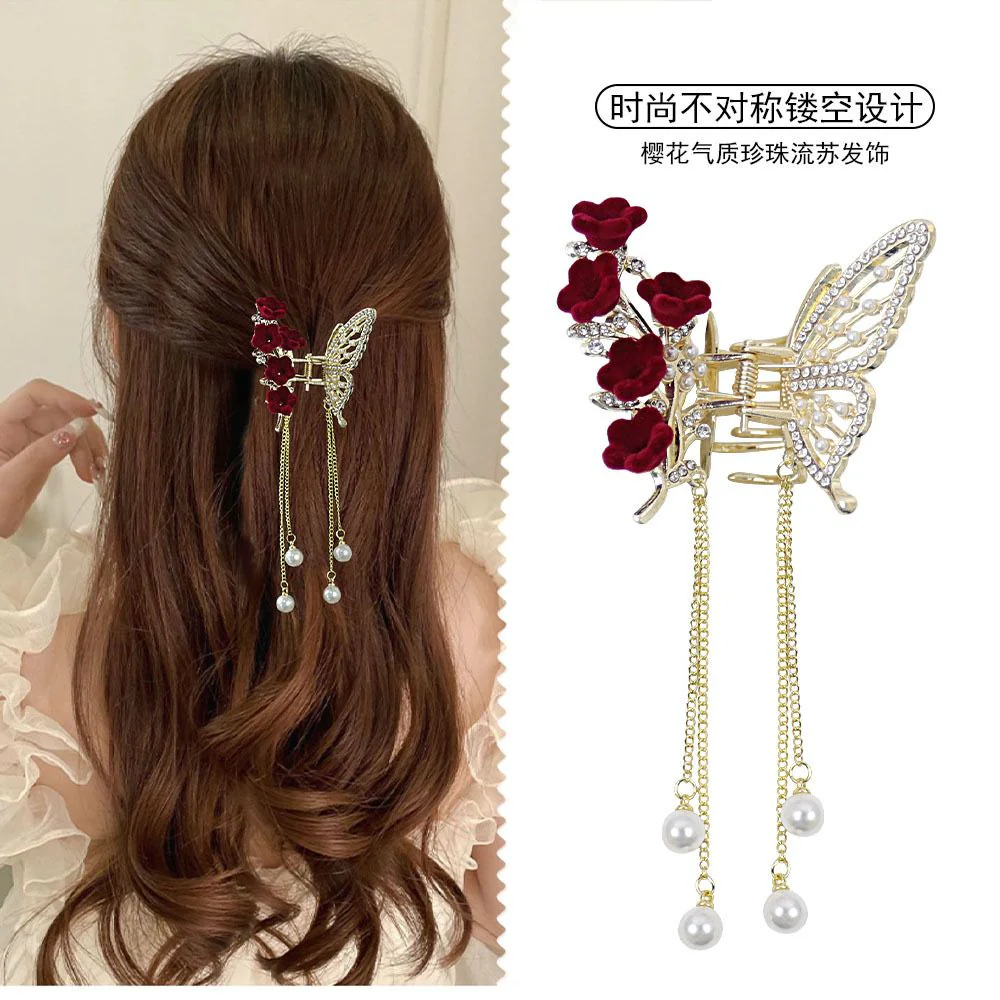 Butterfly Roses Party Hair Claw - Image 4