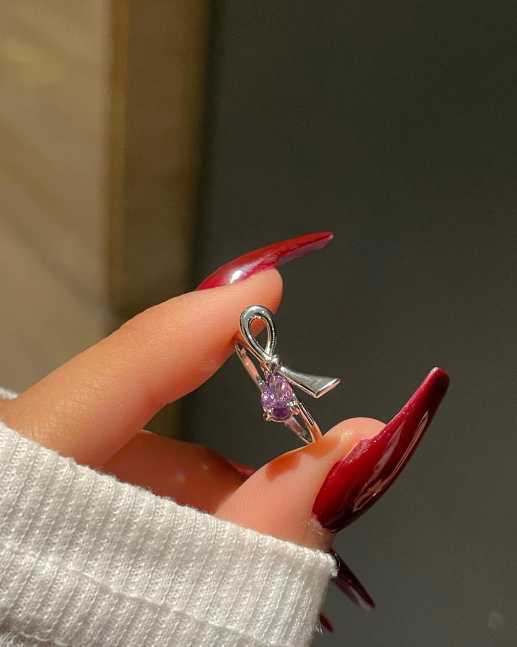 Candy Bow Ring- purple - Image 2